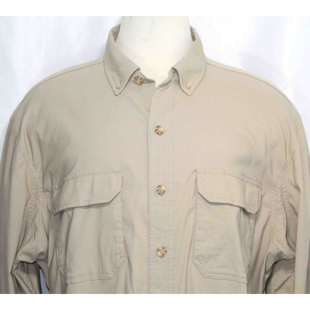 Duluth Trading Co. Dry on the Fly Beige L/S Shirt 45207 Mens Size 2XLT Excellent - Picture 2 of 4